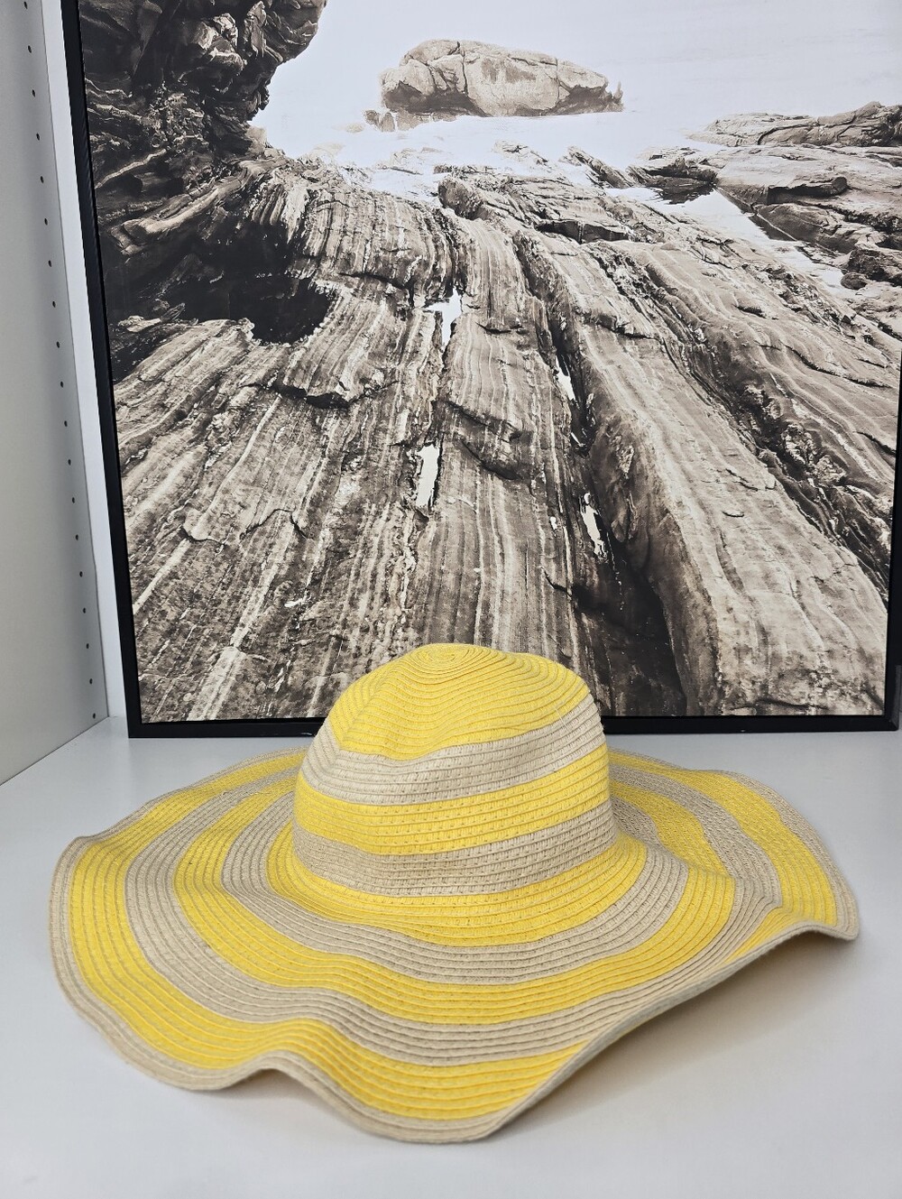 Banana Republic Womens Hat Wide Stripe Floppy Brim
